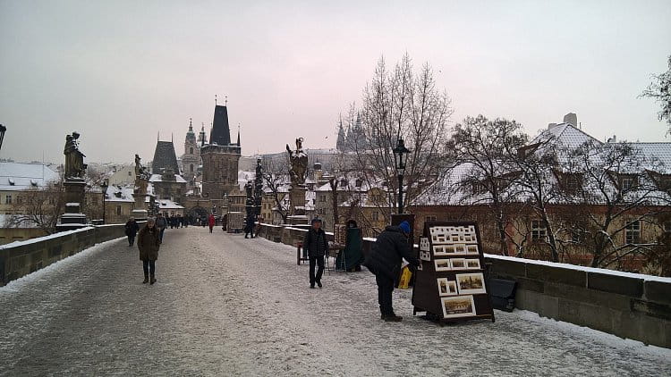 Vzácný okamžik - sníh a málo turistů