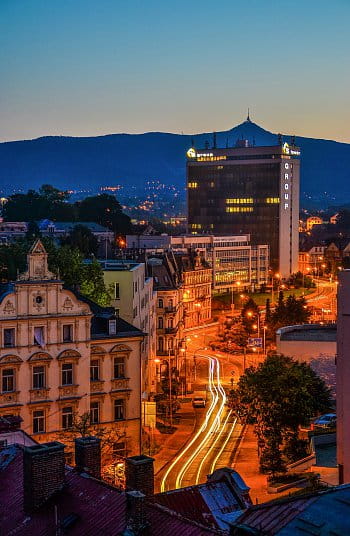 Liberec a Ještěd z výšky