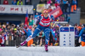 Gabriela Koukalová při závěrečné exhibici