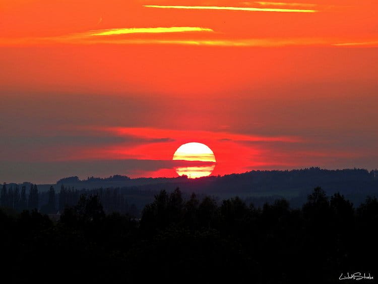 Západ slunce nad Všechovem