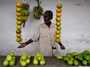 Kubánský prodavač ovoce