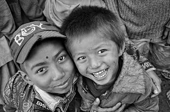 děti v Nepálu