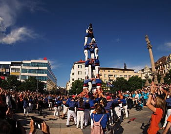 Castellers, lidská věž v Ostravě