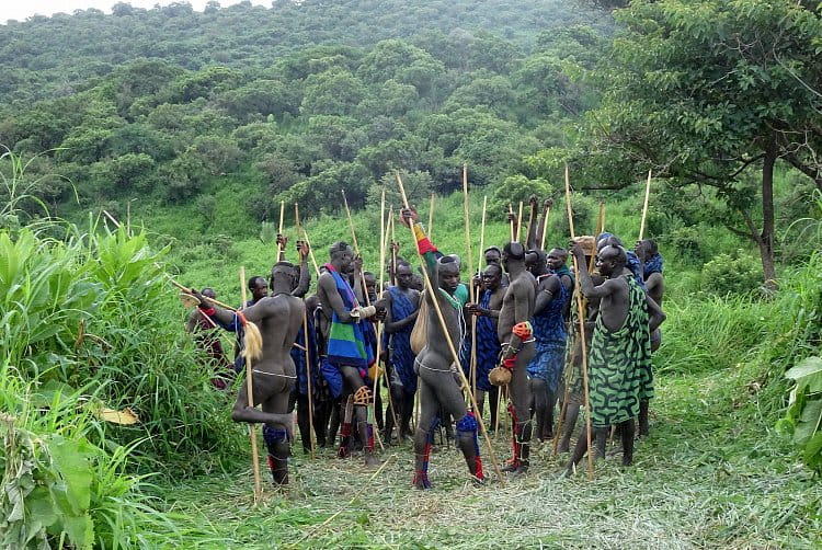 Bojovníci, kmeň Surma, Etiópia
