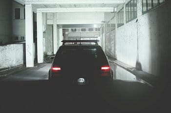 car in the shade