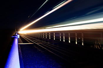 Světla vlaku, noční expozice