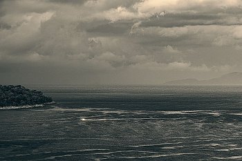 útěk před bouří, foceno na ostrově Lopud u Dubrovníka
